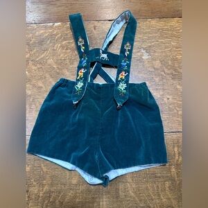 Vintage green velvet lederhosen approx sz 12 months made in Switzerland